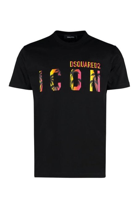 بلوز DSQUARED2 طباعة برتقالي اصفر مدرج